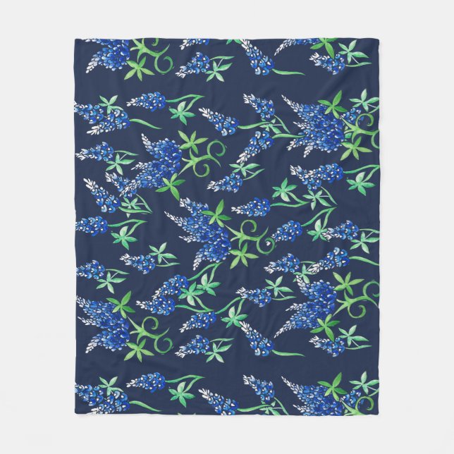 Texas Bluebonnets Texan Fleece Blanket (Front)