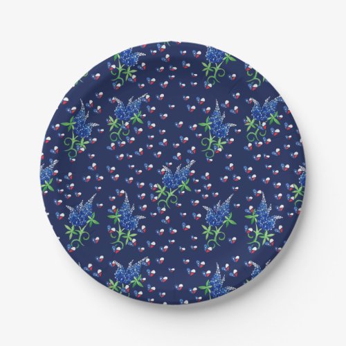 Texas Bluebonnets Texan Lone star state Paper Plates