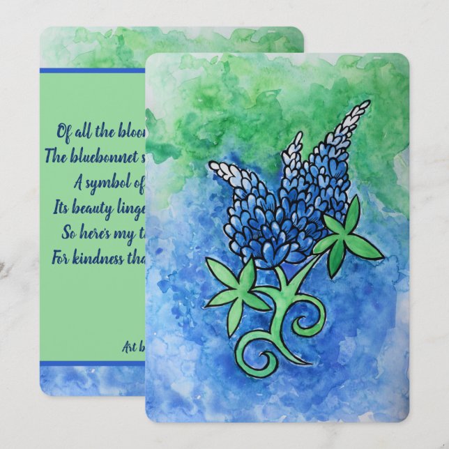 Texas Bluebonnets Thank You Card (Front/Back)