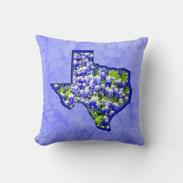 TEXAS BLUEBONNETS THROW PILLOW (Front)