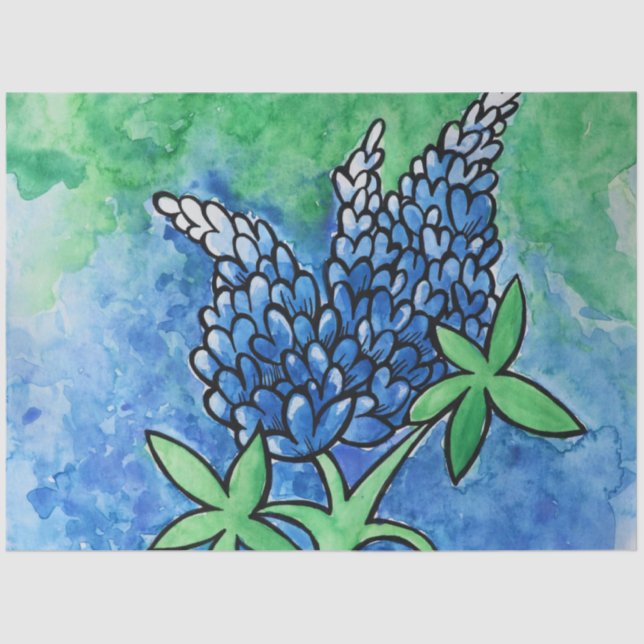 Texas Bluebonnets  Tissue Paper (Front)