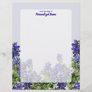 Texas Bluebonnets Unlined Letterhead