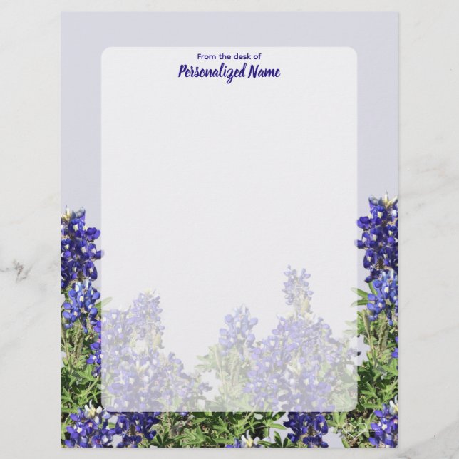 Texas Bluebonnets Unlined Letterhead (Front)