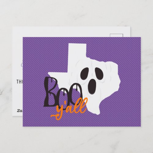 Texas Boo Yall Halloween Postcard