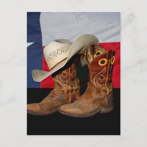 Texas Boots and Hatjpg Postcard