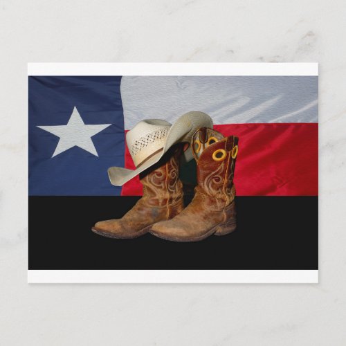 Texas Boots and Hatjpg Postcard