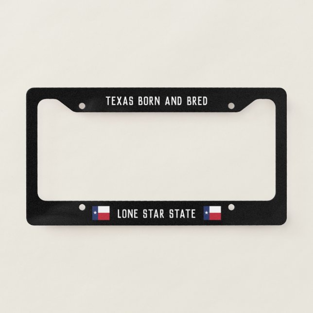 Texas Born And Bred License Plate Frame (Front)