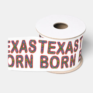 Texas Born Bluebonnet Grosgrain Ribbon