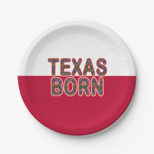 Texas Born Bluebonnet Paper Plates