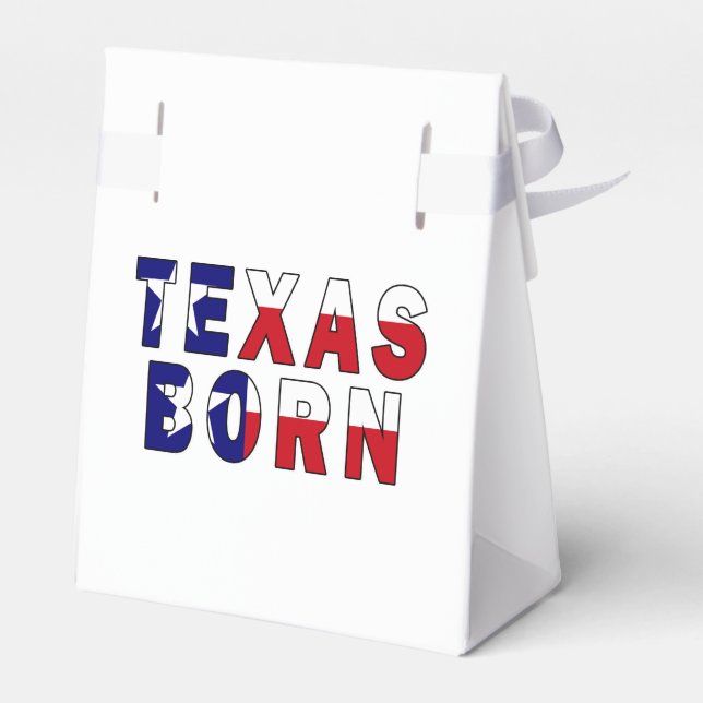 Texas Born Flag Favor Boxes (Back Side)