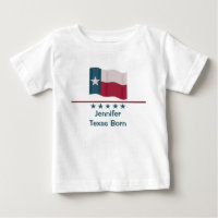 Texas Born Long Star Flag Name Personalized Baby