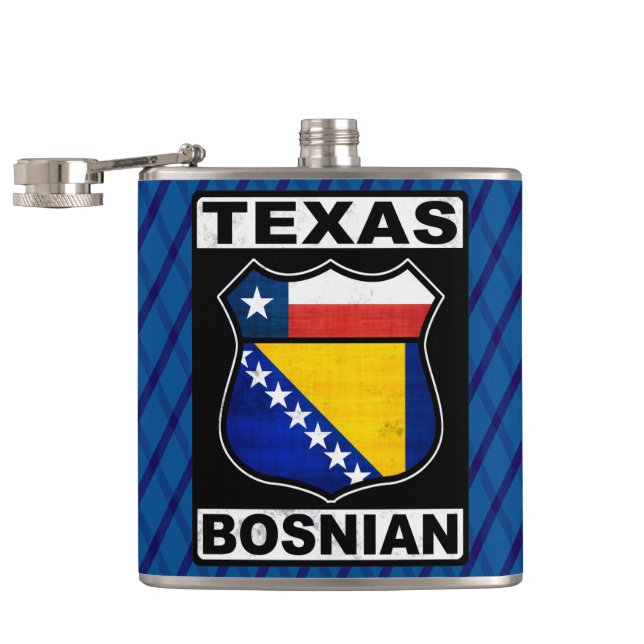Texas Bosnian American Flask (Opened)