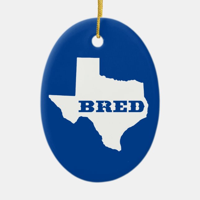 Texas Bred Ceramic Ornament (Front)
