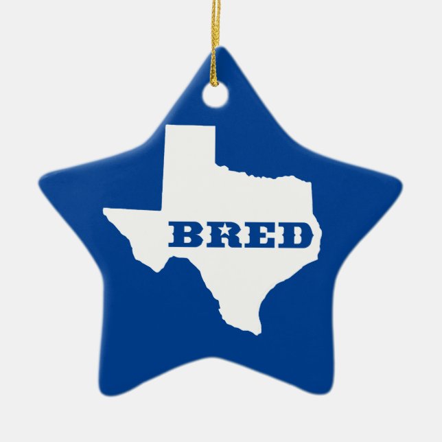 Texas Bred Ceramic Ornament (Front)