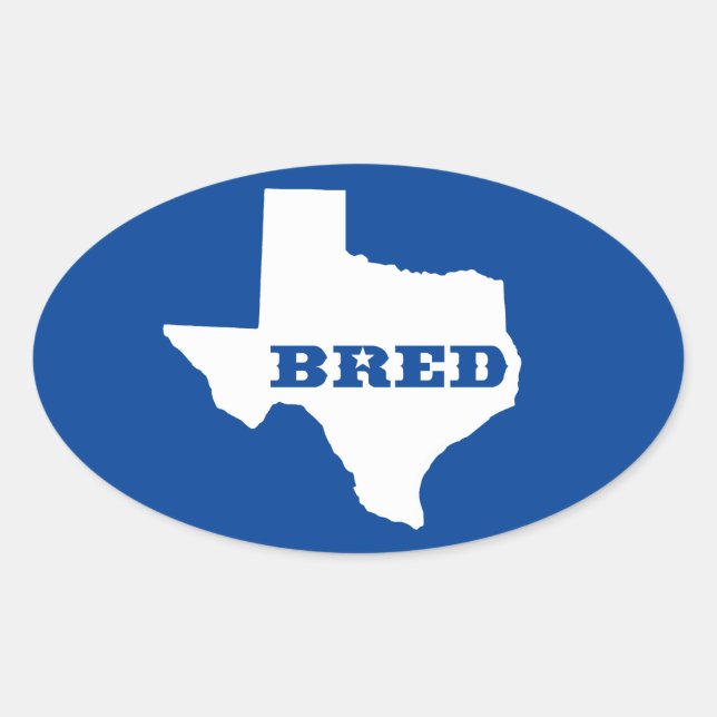 Texas Bred Oval Sticker (Front)