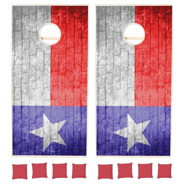 Texas brick effect flag cornhole set (Set)