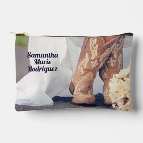 Texas Bride in Boots Bridal Accessory Pouch