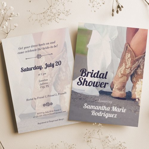 Texas Bride in Boots Bridal Shower Invitation