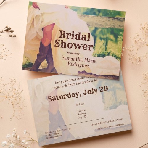 Texas Bride in Boots Bridal Shower Invitation