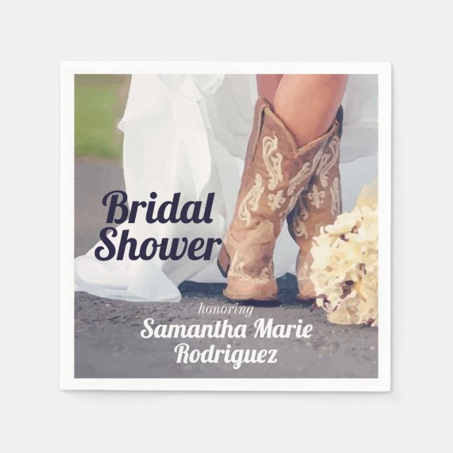 Texas Bride in Boots Bridal Shower Napkins (Front)