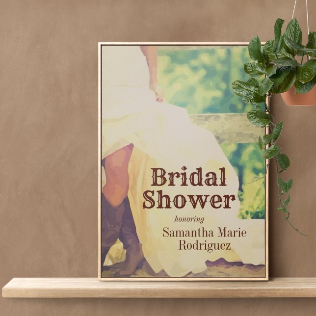 Texas Bride in Boots Bridal Shower Poster (Creator Uploaded)