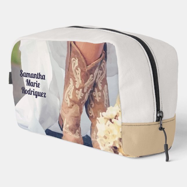 Texas Bride in Boots Bridal Toiletry Bag (Right Corner)