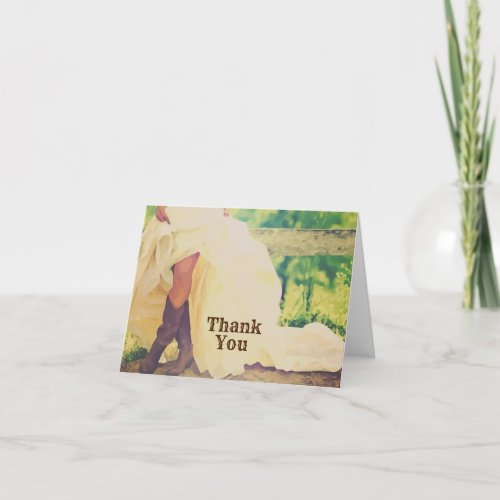 Texas Bride in Boots Shower Thank You Card