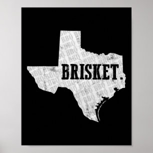 Texas Brisket Bbq And Pitmaster Tee Poster