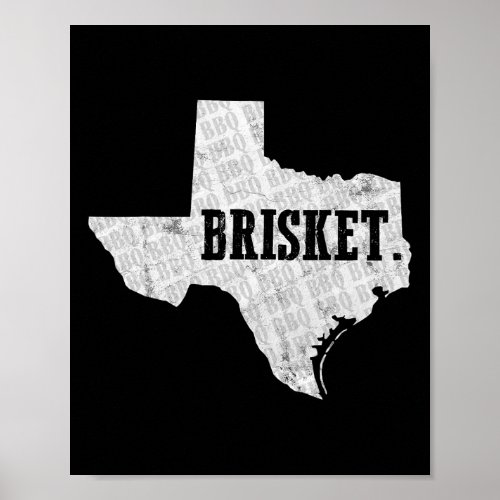Texas Brisket Bbq And Pitmaster Tee  Poster