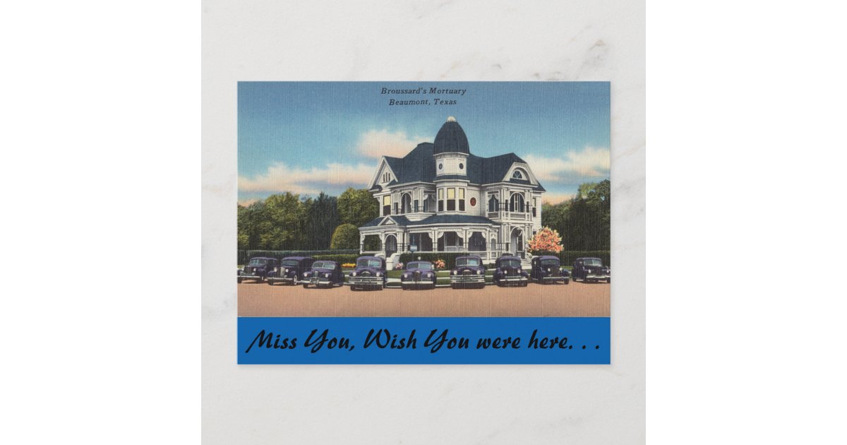 Texas, Broussard's Mortuary, Beaumont Postcard Zazzle