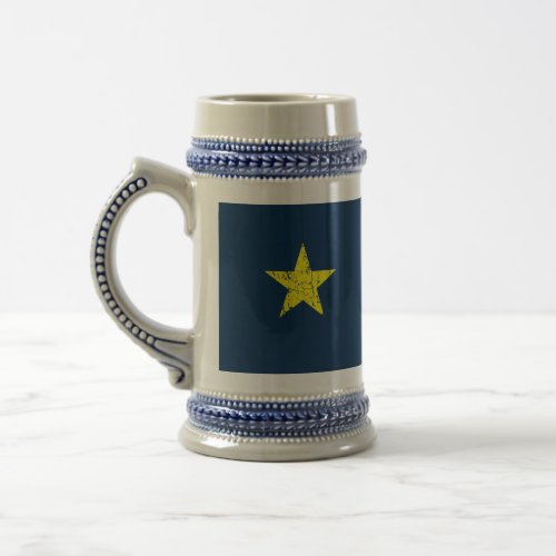 Texas Burnet Star Historical Flag Distressed Beer Stein