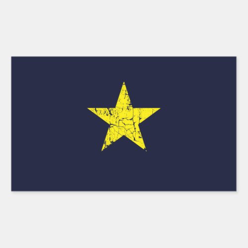 Texas Burnet Star Historical Flag Distressed Rectangular Sticker