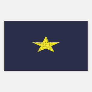 Texas, Burnet Star Historical Flag, Distressed Rectangular Sticker