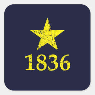 Texas, Burnet Star Historical Flag, Distressed Square Sticker