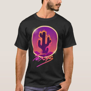 Texas Burning Cactus Neon Vogue Style T-Shirt