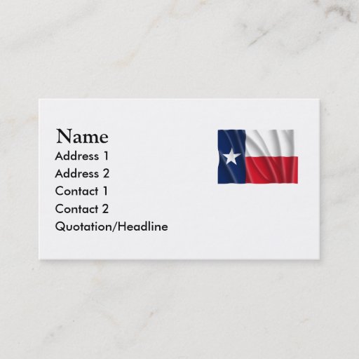 Customizable TEXAS BUSINESS CARDS