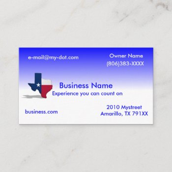 Texas Business Card by tjustleft at Zazzle