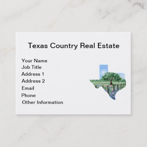 Customizable Texas Business Card