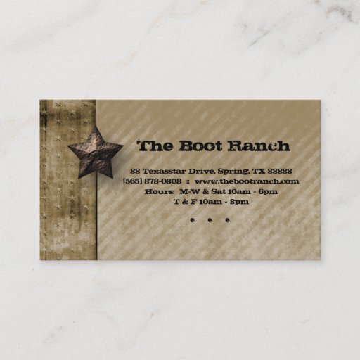 Customizable Texas Business Card Beige Denim Jean Star