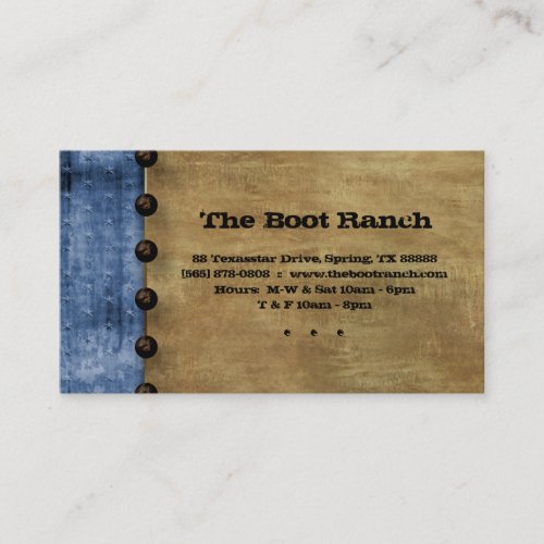 Texas Business Card Blue Denim Jean Star