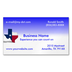 Texas Business Card Magnet