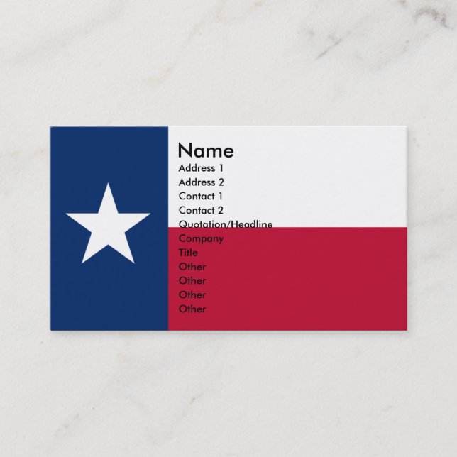 TEXAS Business Cards (Front)