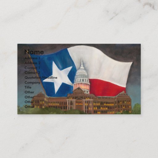 Customizable TEXAS Business Cards