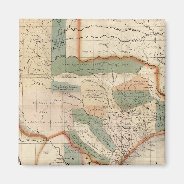 Texas, By David H Burr Magnet (Front)