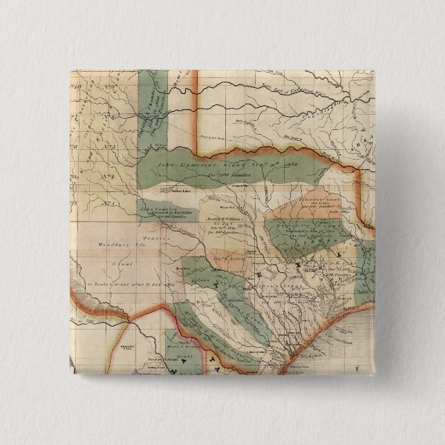 Texas, By David H Burr Pinback Button (Front)