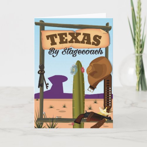 Texas By Stagecoach Holiday Card