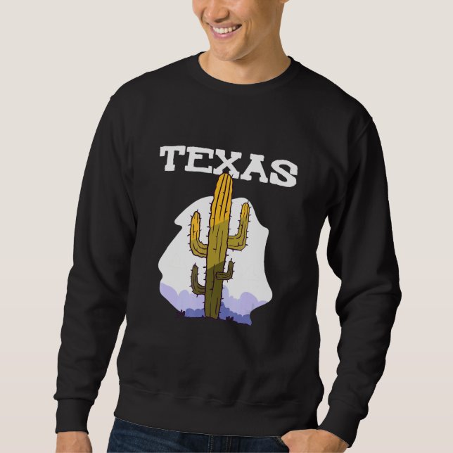 Texas Cactus Retro Country Sweatshirt (Front)