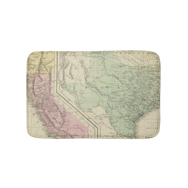 Texas, California Bathroom Mat (Front)