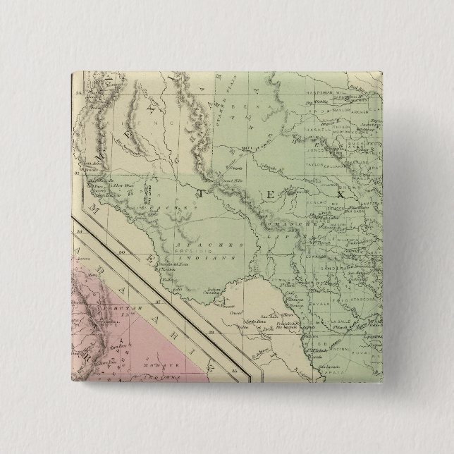 Texas, California Pinback Button (Front)