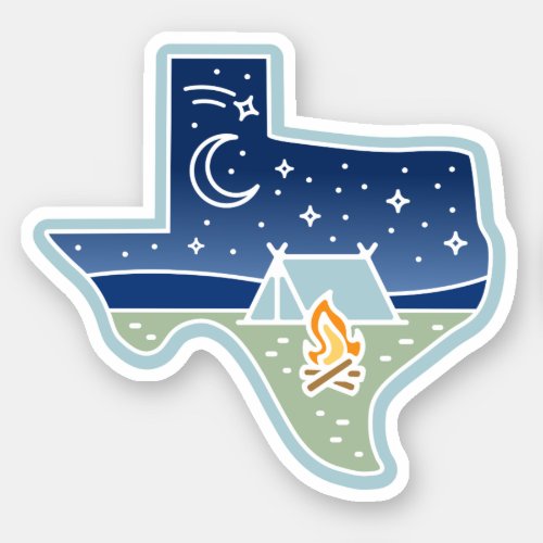 Texas Camping Sticker